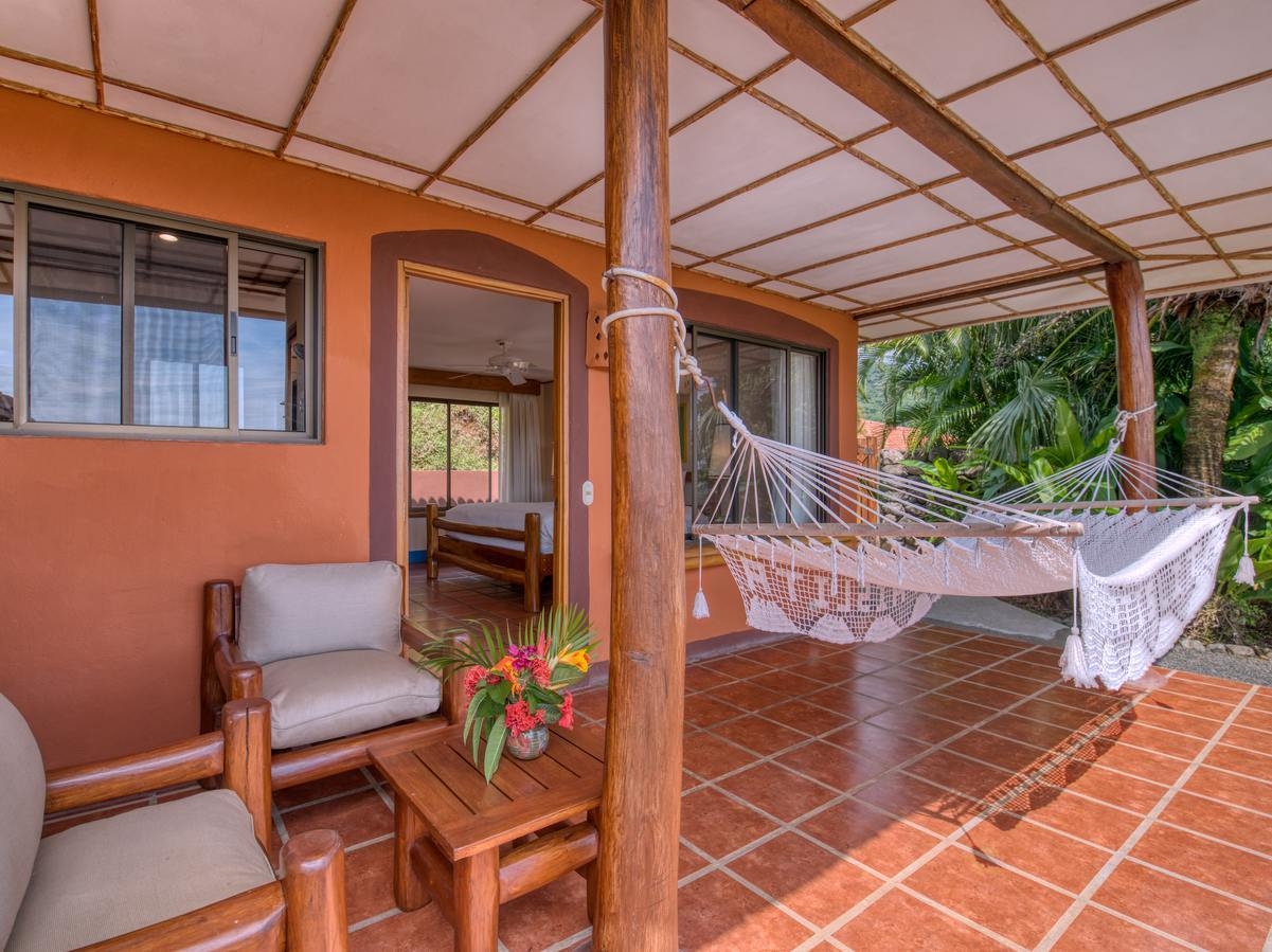 A hammock on a terrace at Hotel Punta Islita, Costa Rica