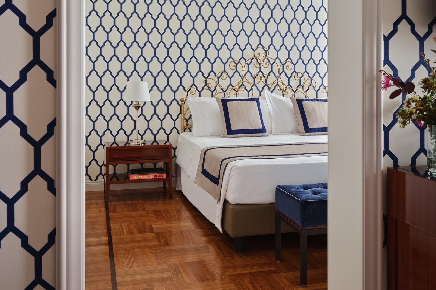 Junior suite bedroom at Grand Hotel Miramare