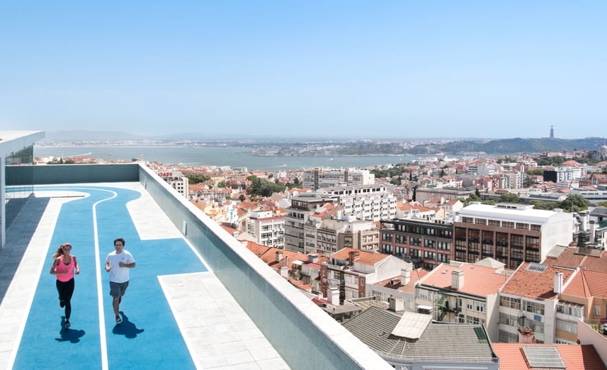 Take a lap round the rooftop track.