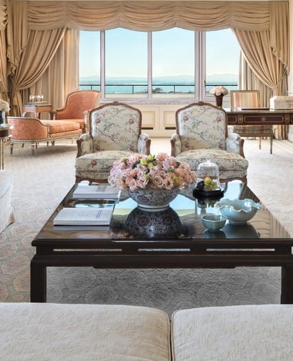 An elegant lounge at Four Seasons Hotel Ritz.