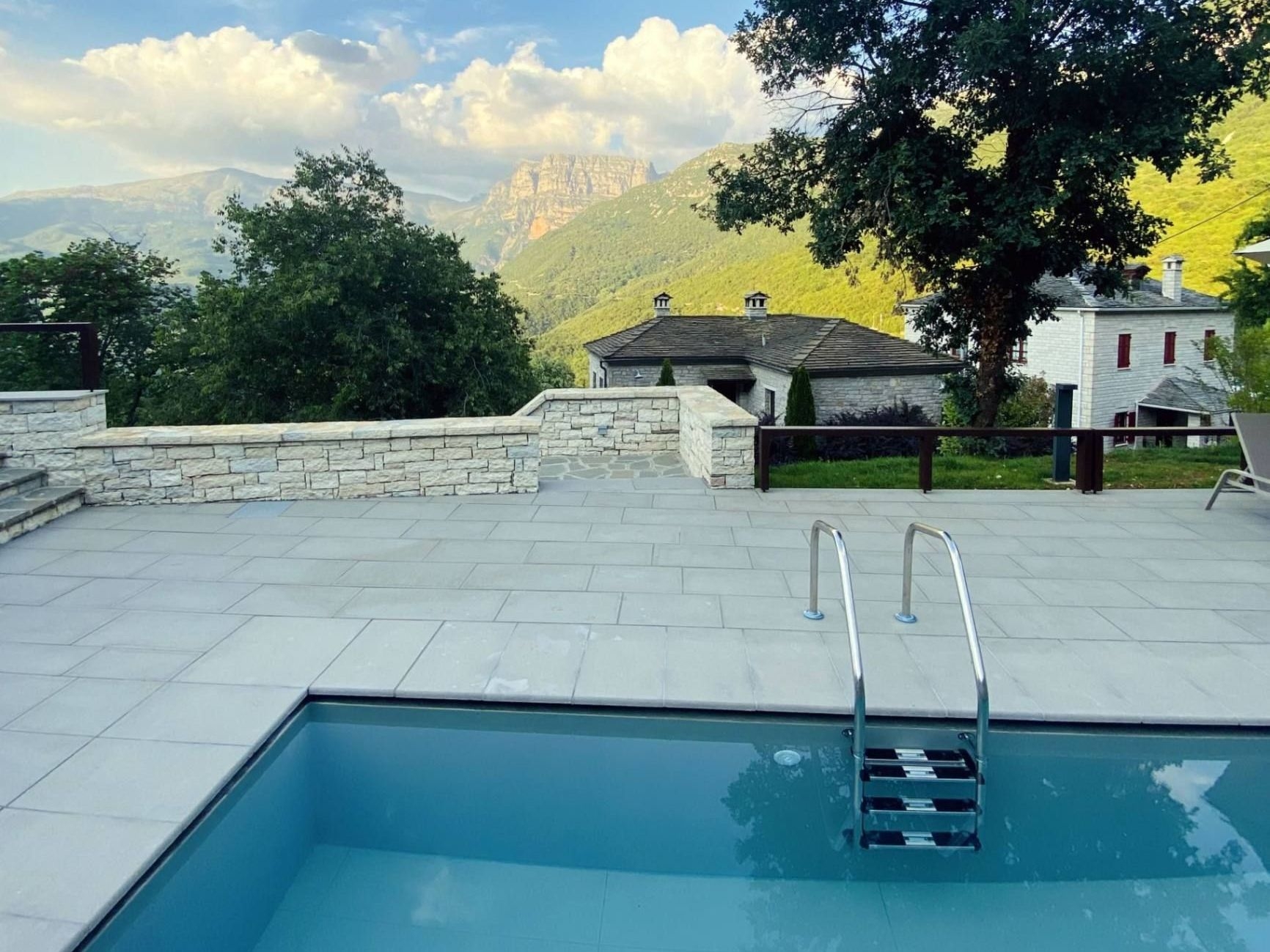 The outdoor pool of Aristi Mountain Resort in Greece