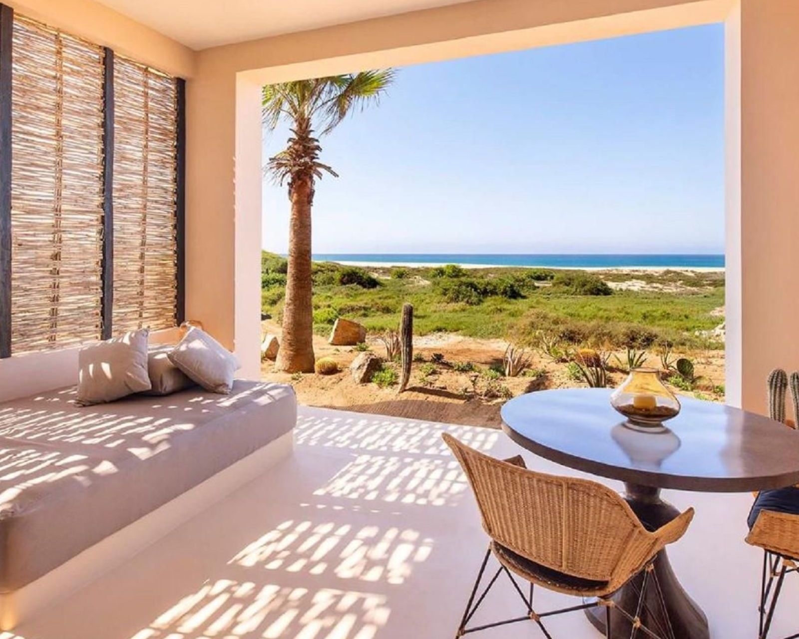 The view looking out from one of the guest rooms at Kimpton Mas Olas, Baja California