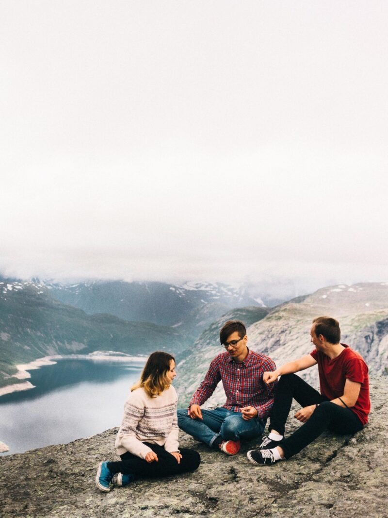People sitting on the Trolltunga