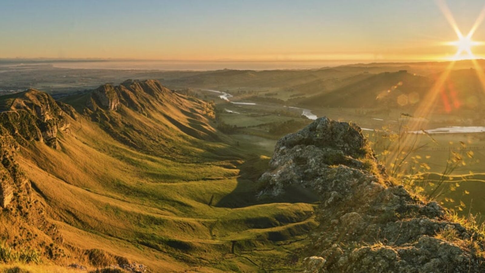 The sun setting over Hawke's Bay