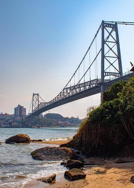 A bridge reaching to Florianópolis island