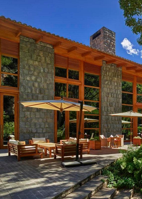 Outdoor terrace with seating at Tambo del Inka, Peru