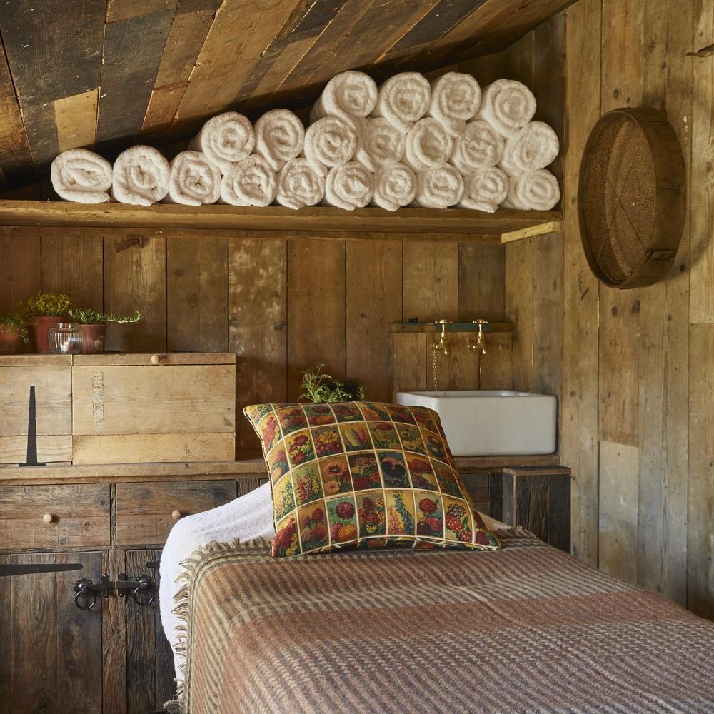 Spa room with massage table at The Pig at Harlyn Bay