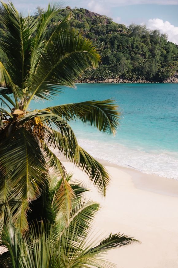 A view of Anse Intendance beach that fronts Cheval Blanc Seychelles.