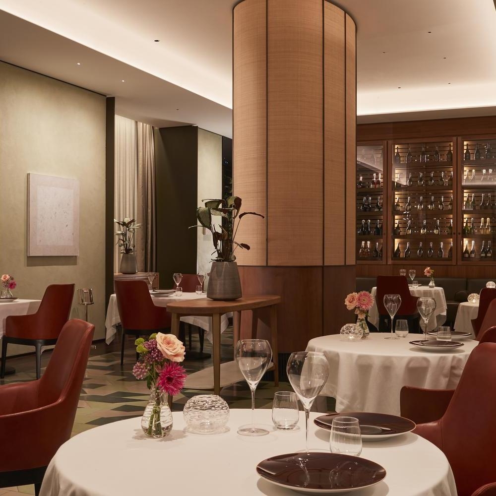 The restaurant at Park Hyatt Milan, featuring elegant interiors.