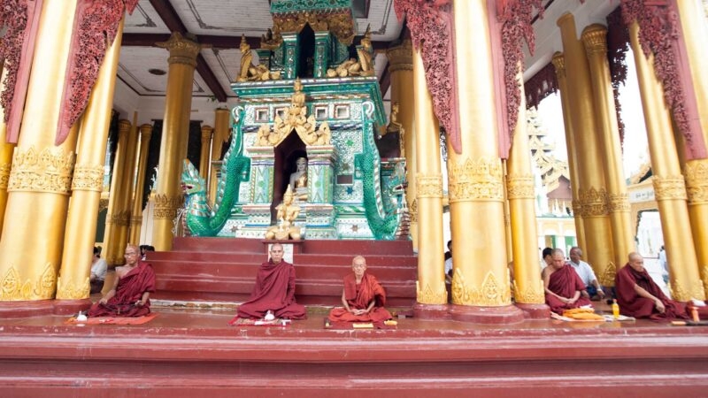Monks, Yangon, Myanmar