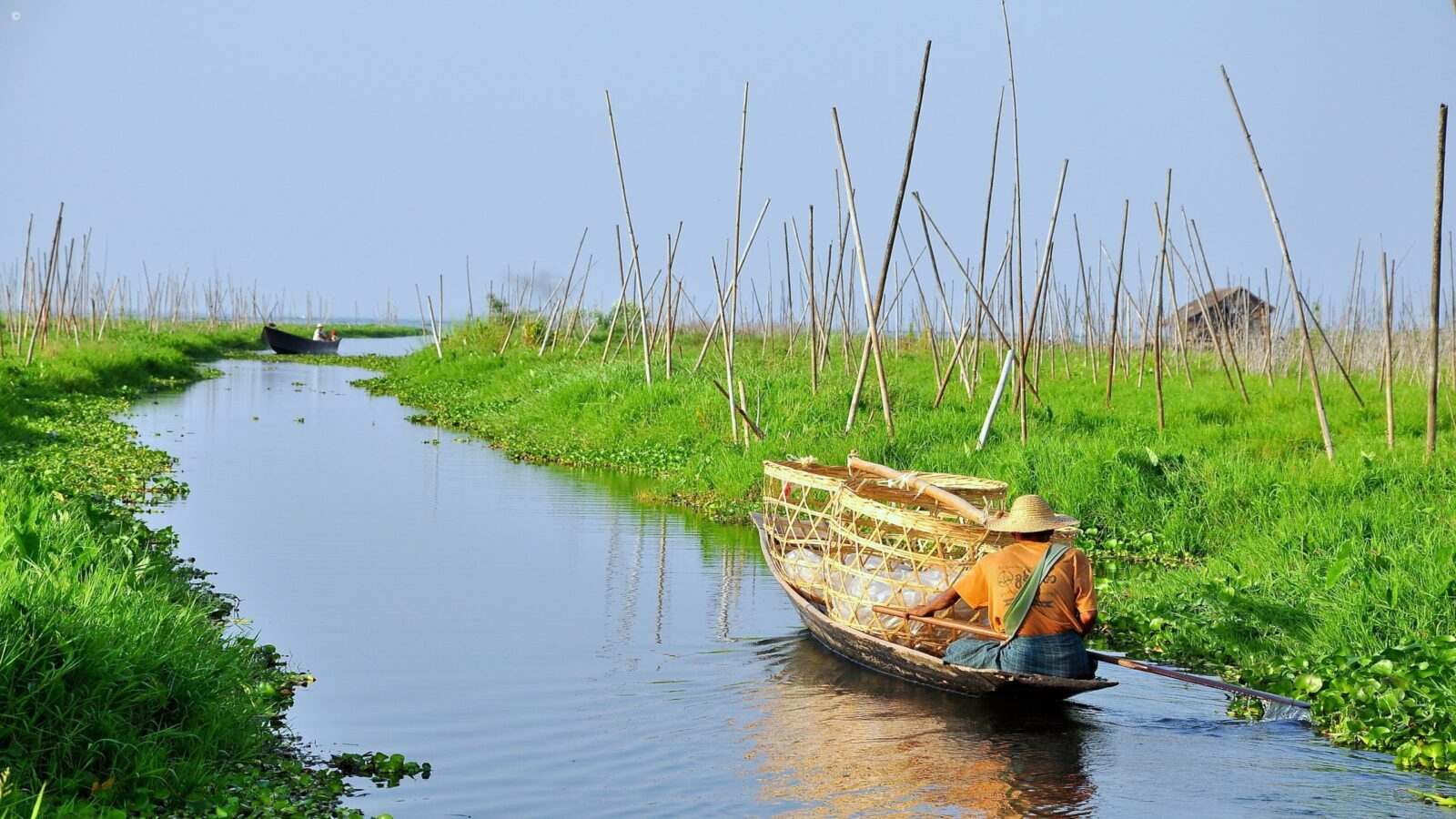 Boat on river, Myanmar