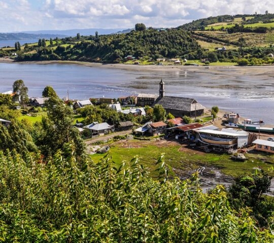 View of a small village, Chiloe Island, Patagonia, Chile