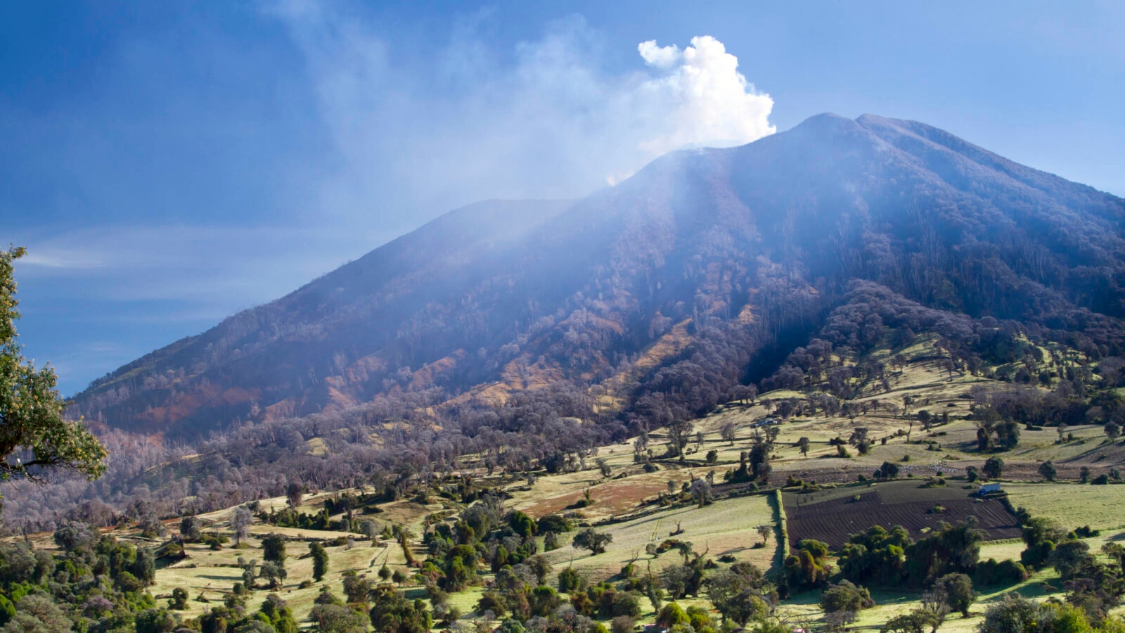 Turrialba Volcano with smoke
