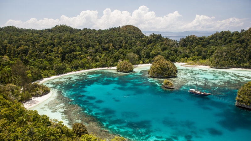 A beautiful bay in Raja Ampat, Indonesia