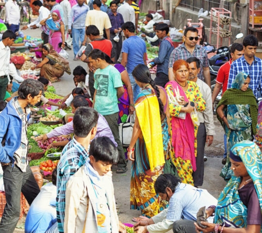 A busy and bustling market in Udaipur