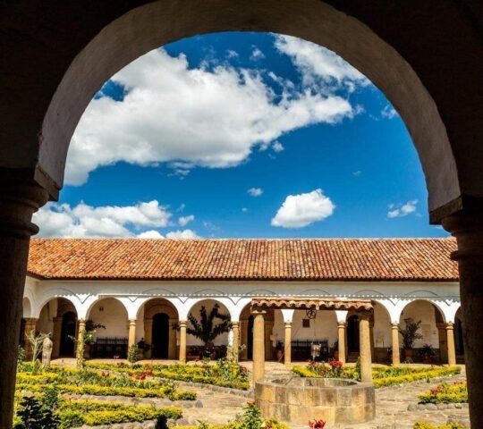 Courtyard of a convent Santo Ecce Homo near Villa de Leyva, Colombia