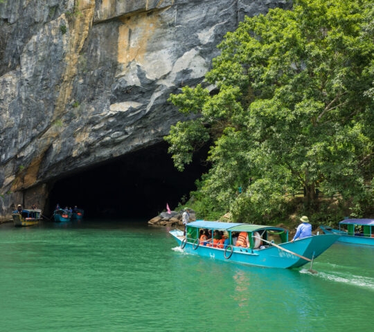 Entrance of Phong Nha Cave in Phong Nha-Ke Bang National Park, a UNESCO World Heritage Site in Vietnam