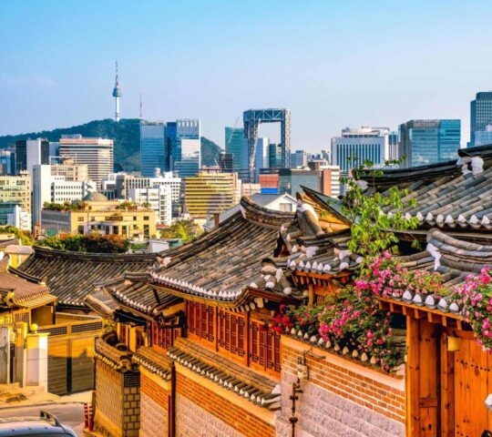 Traditional Korean style architecture at Bukchon Hanok Village