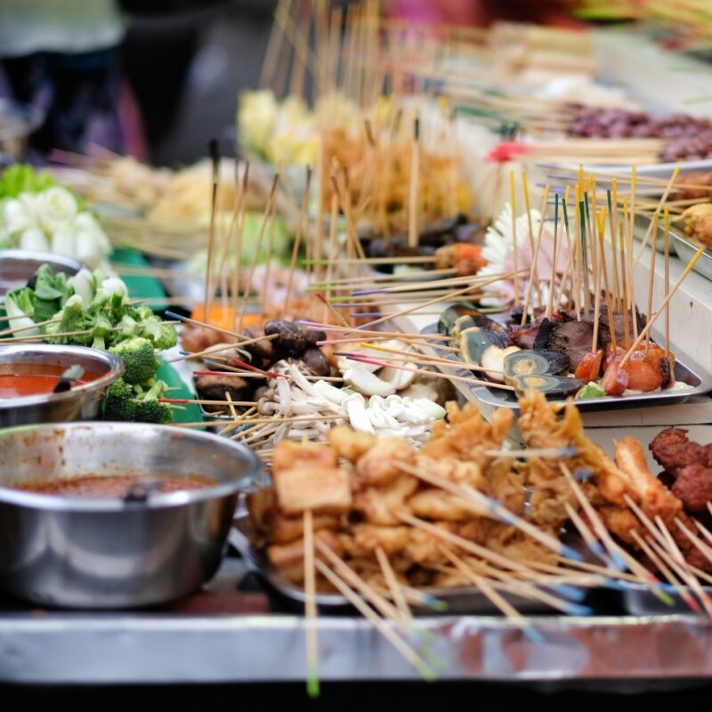 Penang famous traditional lok lok street food