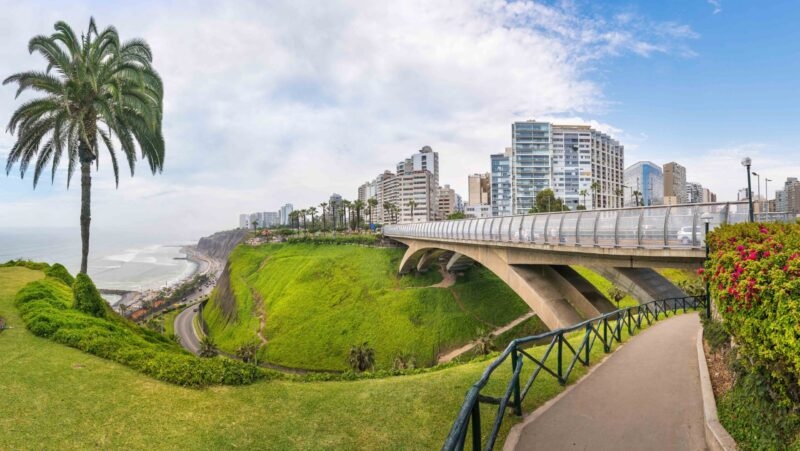 Panoramic view from Miraflores district with Villena Rey Bridge