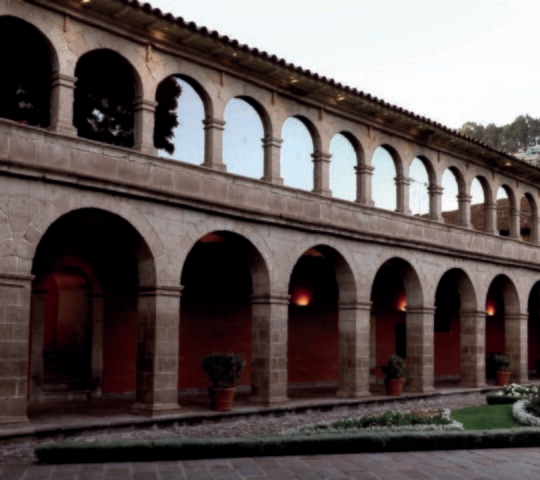 Arched walls of Belmond Hotel Monasterio, Peru