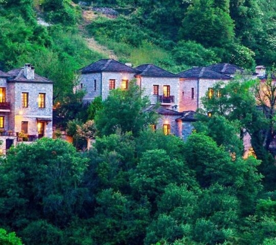 Aristi Mountain Resort in Greece as seen from afar