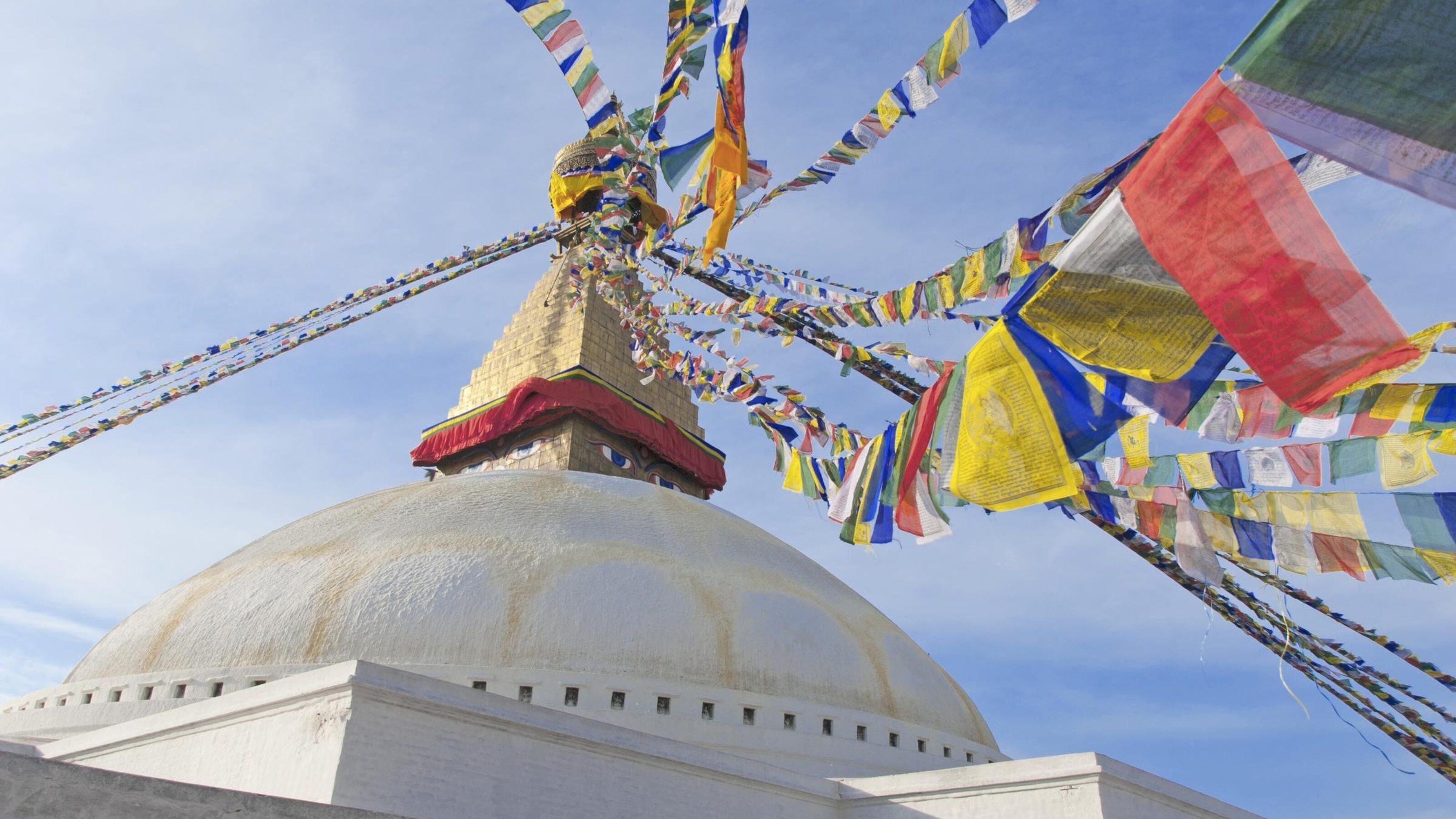 Boudhanath Stupa Kathmandu Nepal with Prayer Flags