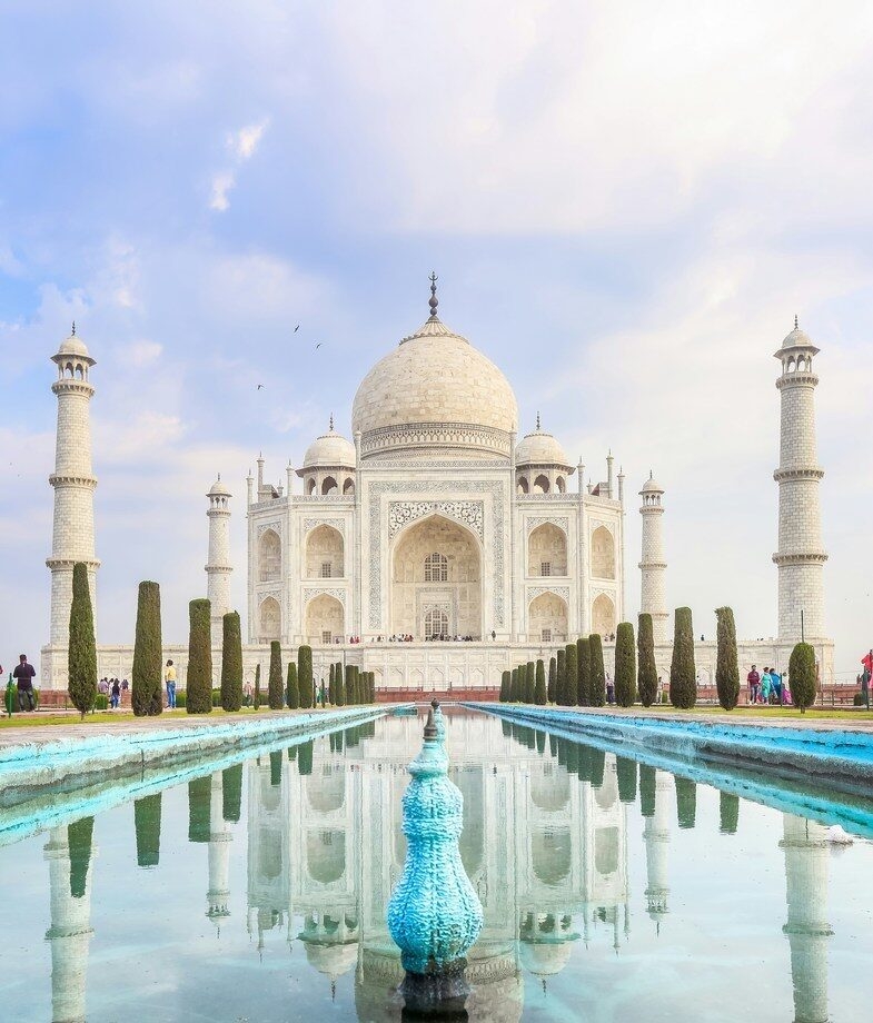 The gorgeous white marble of India's Taj Mahal and the weathered stone of Luang Prabang's temples, Laos.