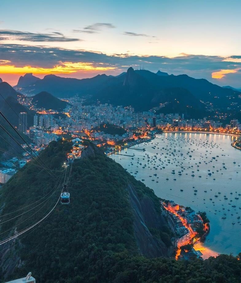 Jaguars patrolling the riverbank in Pantanal and the nightly views of Rio de Janeiro with that city energy.