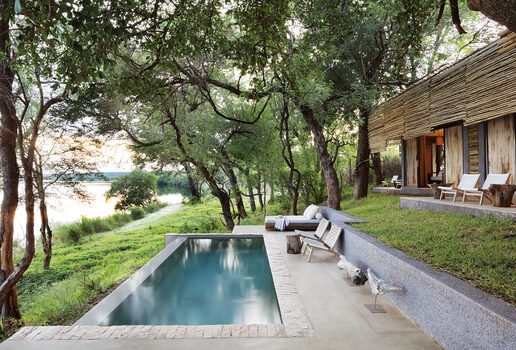 Relax among Singita Pamushana's Zimbabwean décor, swim in Matetsi's river facing infinity pool, or watch elephants from your deck at Wilderness Linkwasha