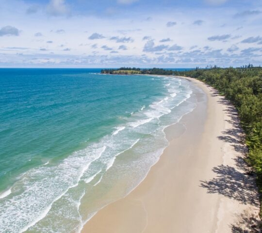 long white sand beach Tip of Borneo Kudat