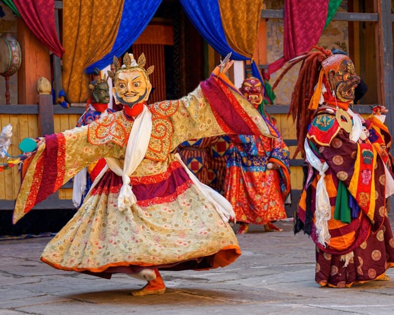 Bumthang in Bhutan at the yearly festival in the monastery of Jakar.