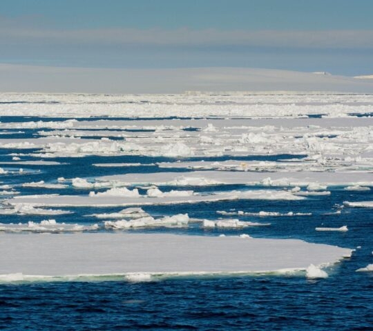 Ice floes in the Hinlopen Strait in Svalbard