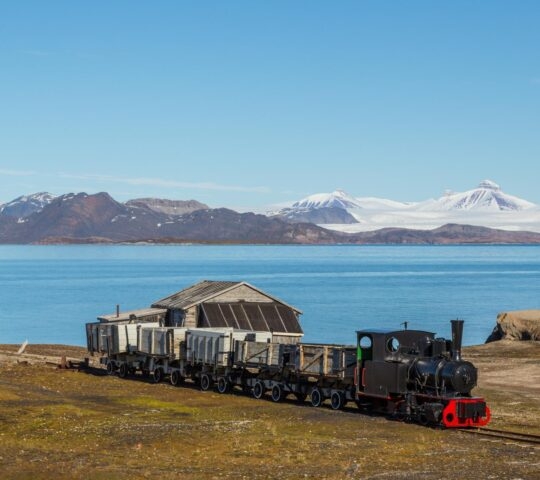 An old industrial railway in Ny-Ålesund on Svalbard