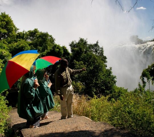 Tour close up to Victoria Falls in a family trip in Zambia
