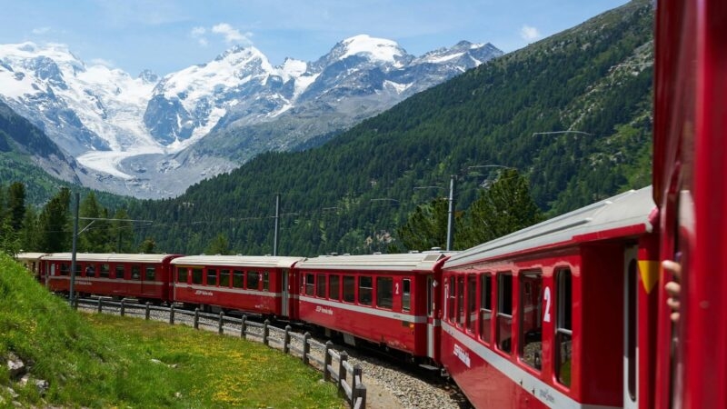 Train journey through Switzerland for a wellness swiss tour