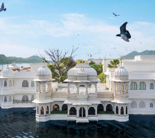 The regal-like exterior of the Taj Lake Palace.