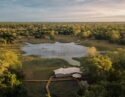 Aerial view of Chicari Camp in Gorongosa National Park