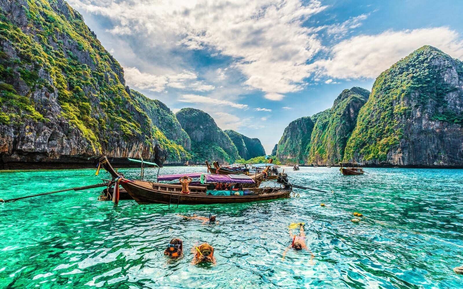 Snorkel in the clear waters of the Phi Phi Islands, which stay invitingly warm for much of the year.