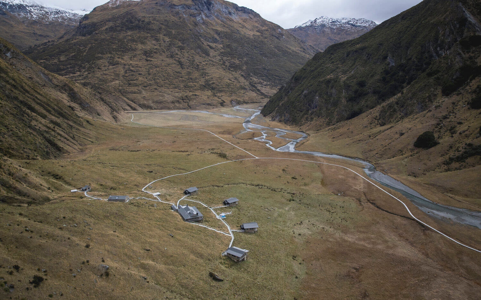 Reach remote Minaret Station for an alpine lodge stay deep in the mountains.
